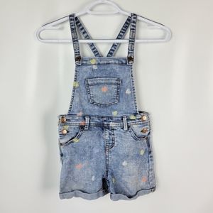 Cat & Jack Stretchy Jean Overall Shorts Sz 6